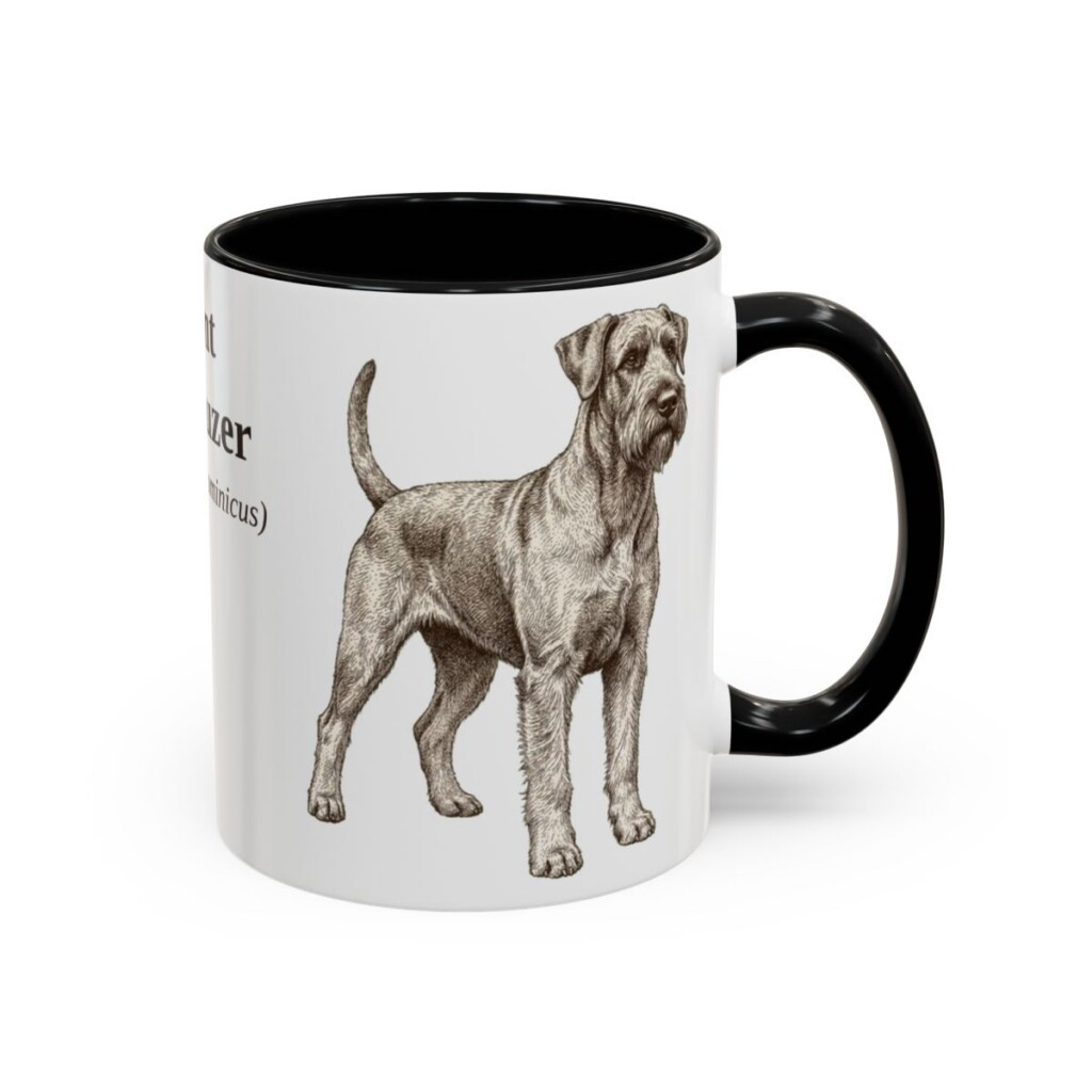 11oz Giant Schnauzer Latin Mug, Black, right side view