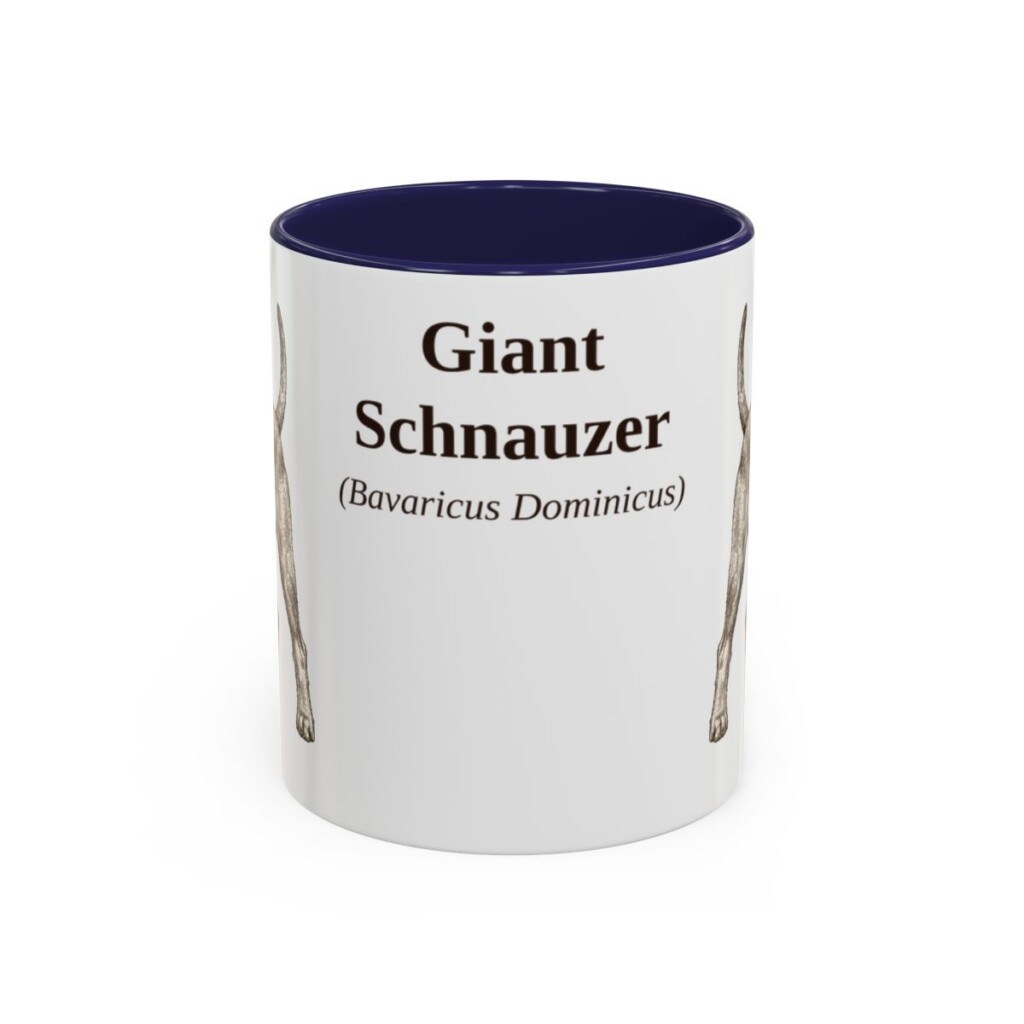 11oz Giant Schnauzer Latin Mug, Navy, front view