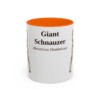 11oz Giant Schnauzer Latin Mug, Orange, front view