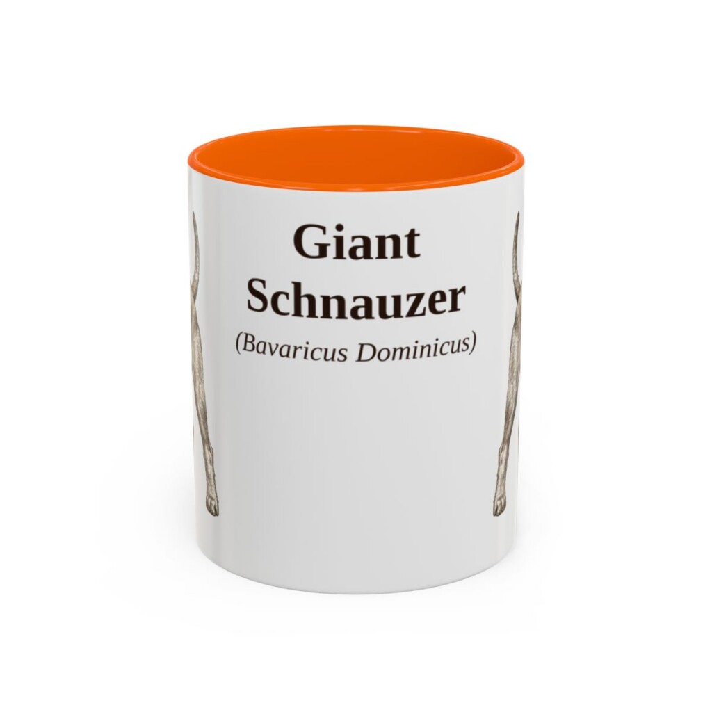 11oz Giant Schnauzer Latin Mug, Orange, front view