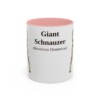 11oz Giant Schnauzer Latin Mug, Pink, front view