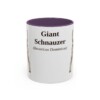 11oz Giant Schnauzer Latin Mug, Purple, front view