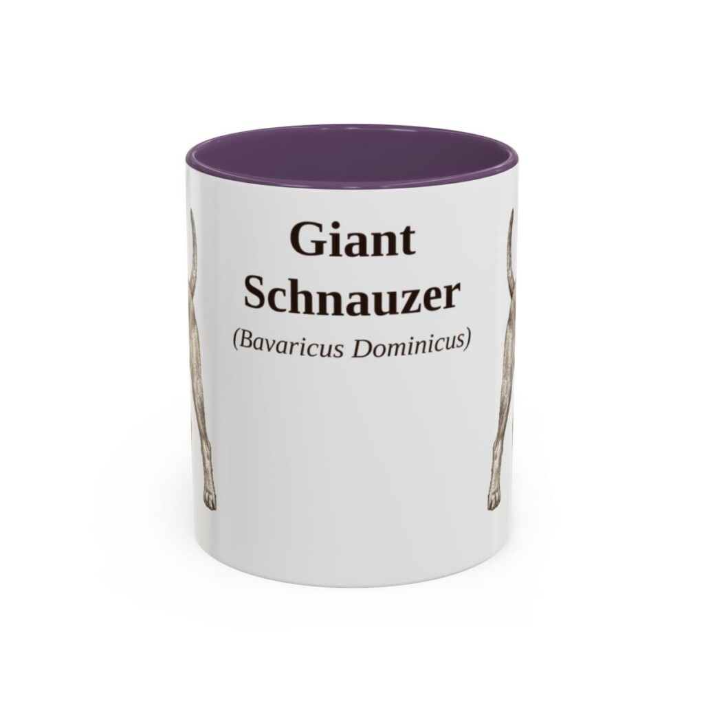 11oz Giant Schnauzer Latin Mug, Purple, front view