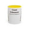 11oz Giant Schnauzer Latin Mug, Yellow, front view