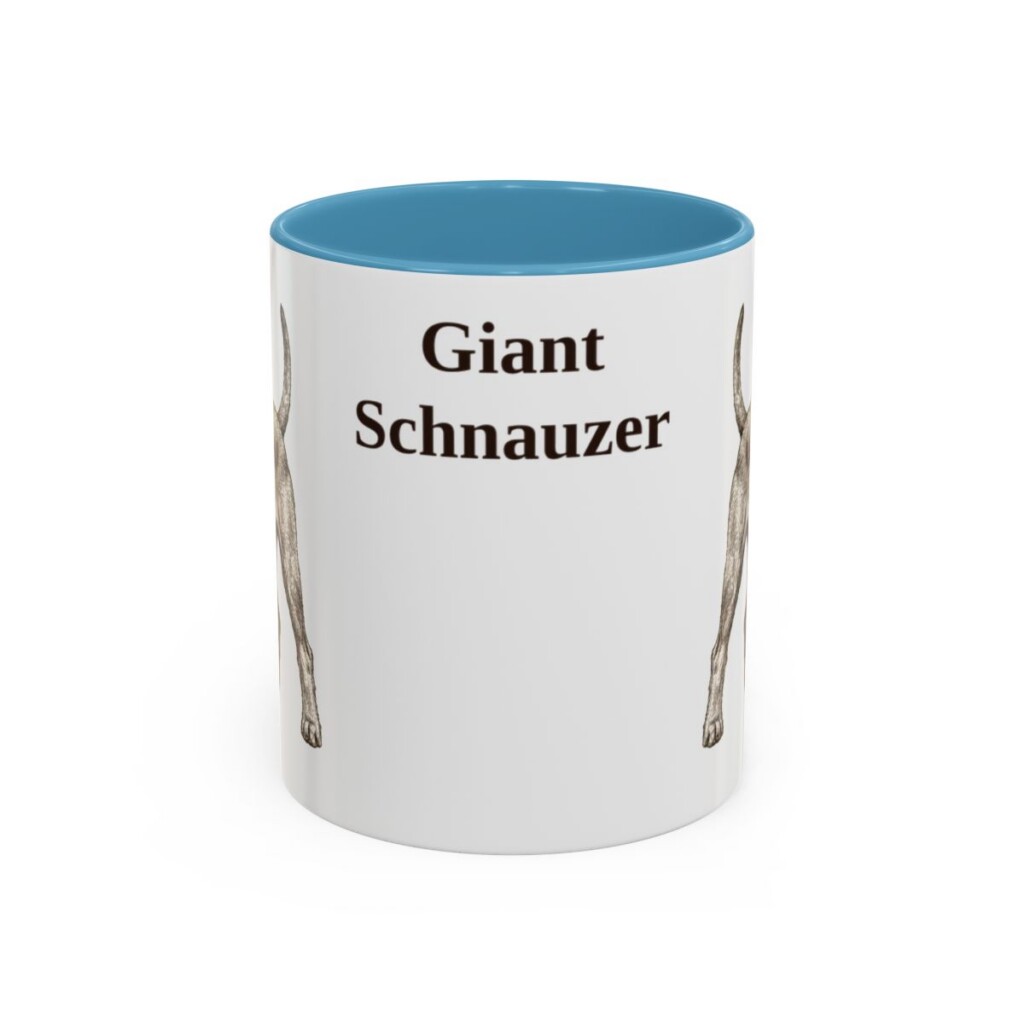 11oz Giant Schnauzer Mug, Light Blue, front view