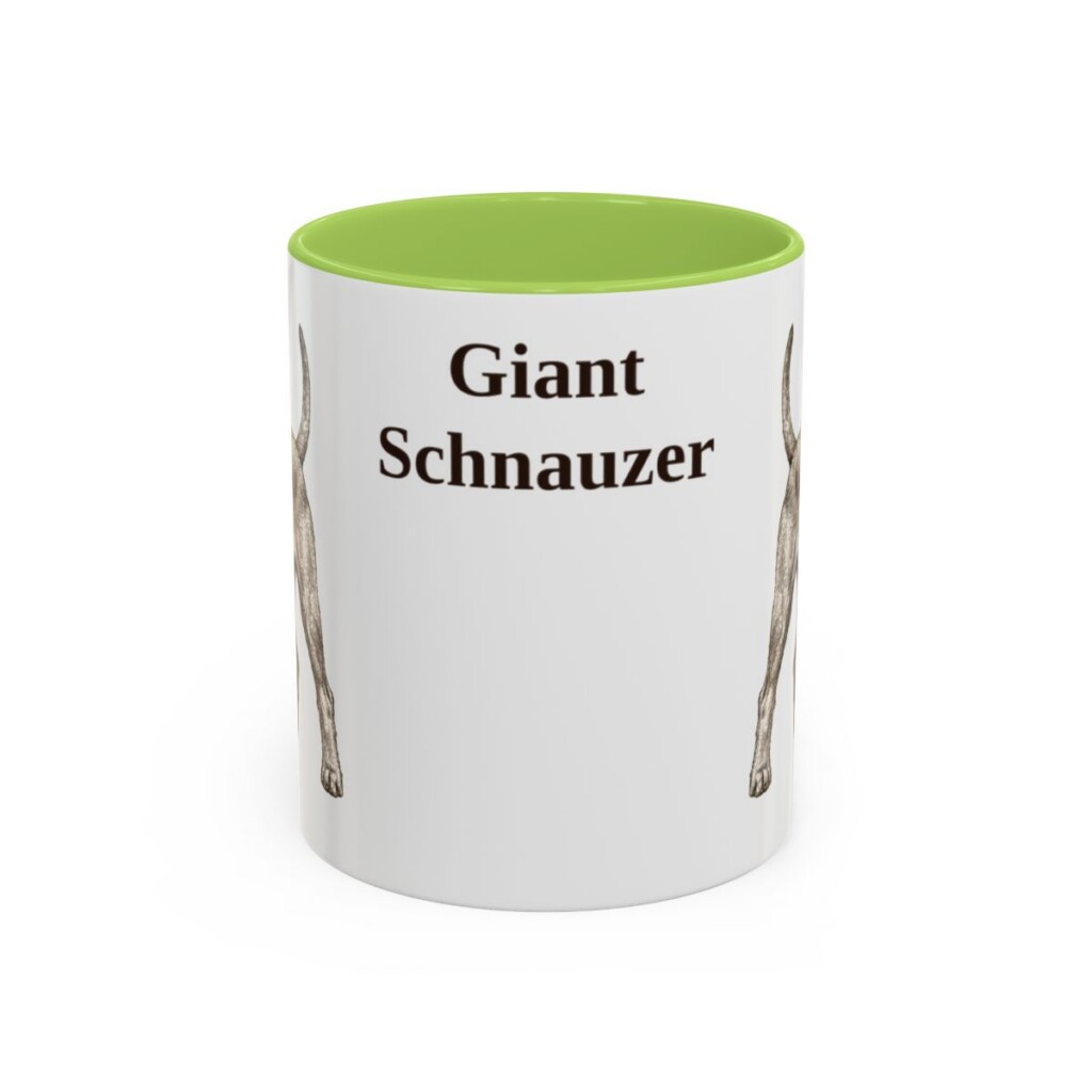 11oz Giant Schnauzer Mug, Light Green, front view