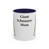 11oz Giant Schnauzer Dog Mom Mug, Navy, front view