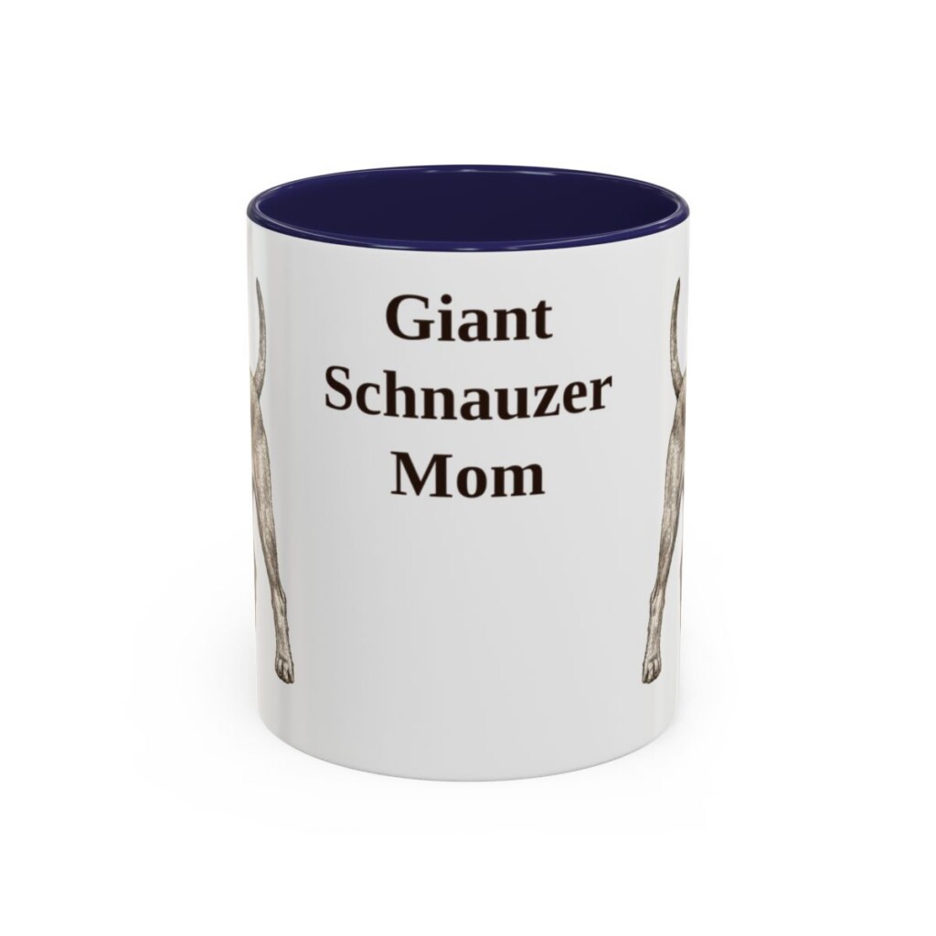 11oz Giant Schnauzer Dog Mom Mug, Navy, front view