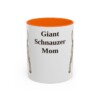 11oz Giant Schnauzer Dog Mom Mug, Orange, front view