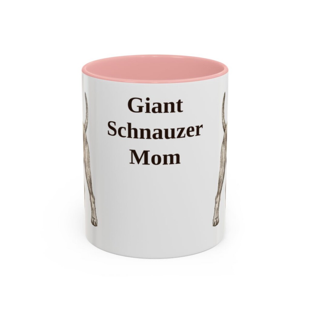 11oz Giant Schnauzer Dog Mom Mug, Pink, front view