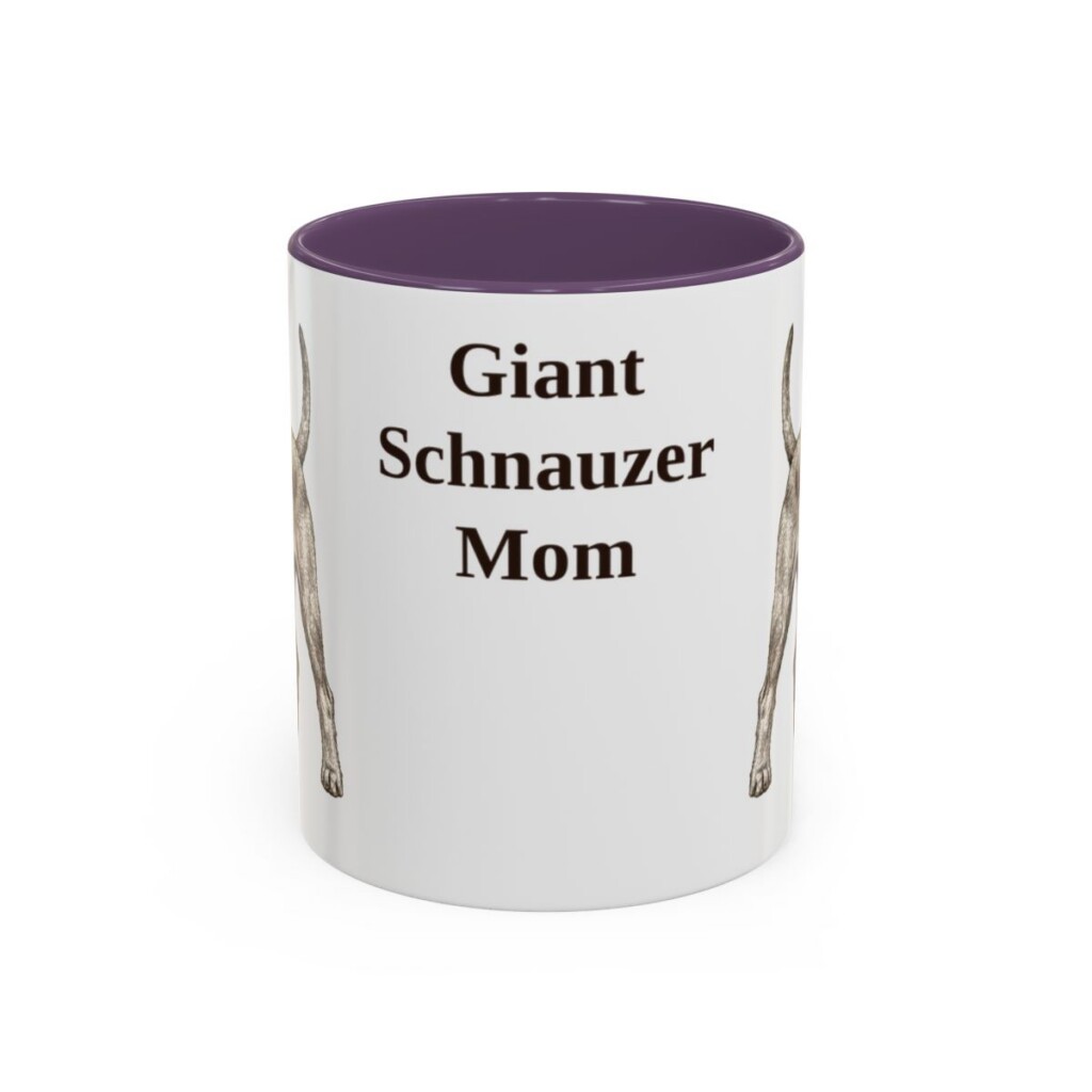 11oz Giant Schnauzer Dog Mom Mug, Purple, front view