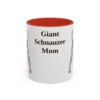 11oz Giant Schnauzer Dog Mom Mug, Red, front view
