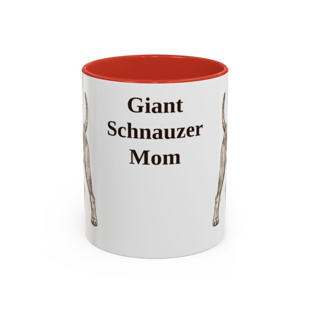11oz Giant Schnauzer Dog Mom Mug, Red, front view