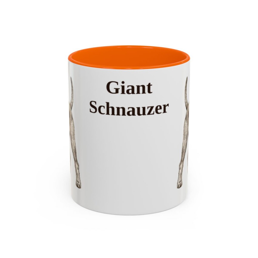 11oz Giant Schnauzer Mug, Orange, front view