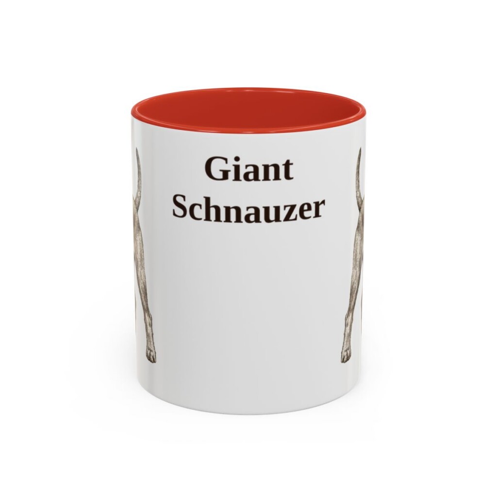 11oz Giant Schnauzer Mug, Red, front view