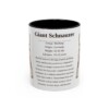 11oz Giant Schnauzer Mug, Black, front view