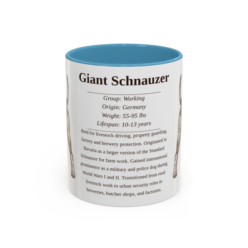 11oz Giant Schnauzer Mug, Light Blue, front view