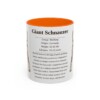 11oz Giant Schnauzer Mug, Orange, front view
