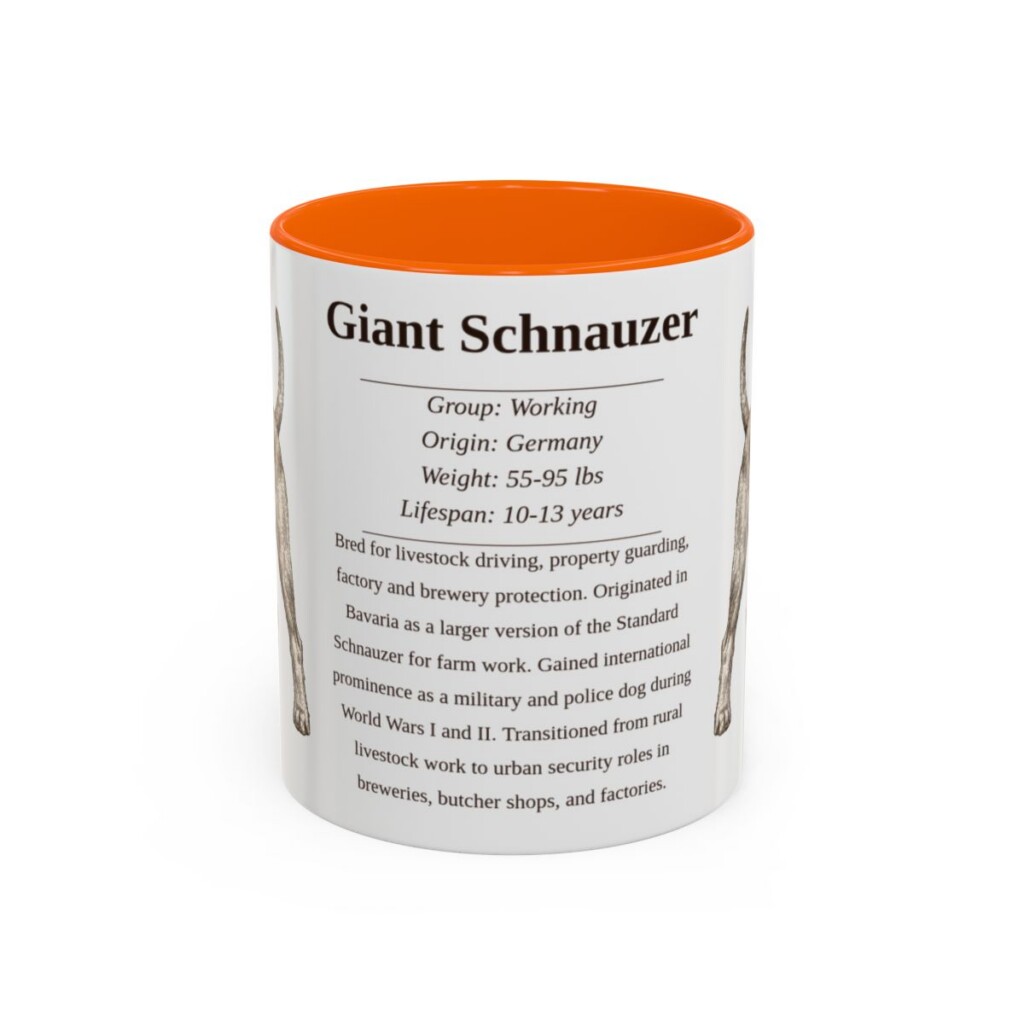 11oz Giant Schnauzer Mug, Orange, front view