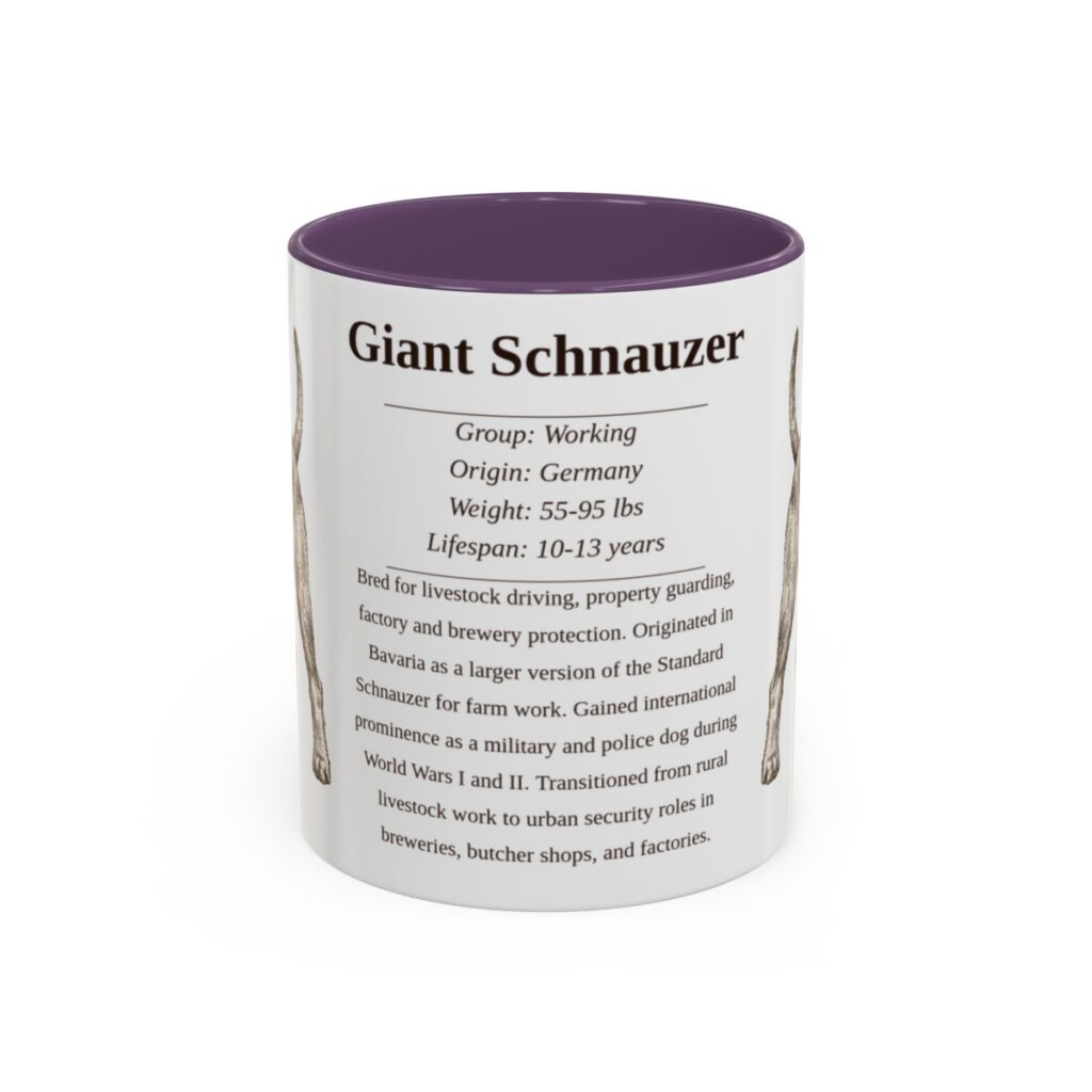 11oz Giant Schnauzer Mug, Purple, front view