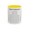 11oz Giant Schnauzer Mug, Yellow, front view