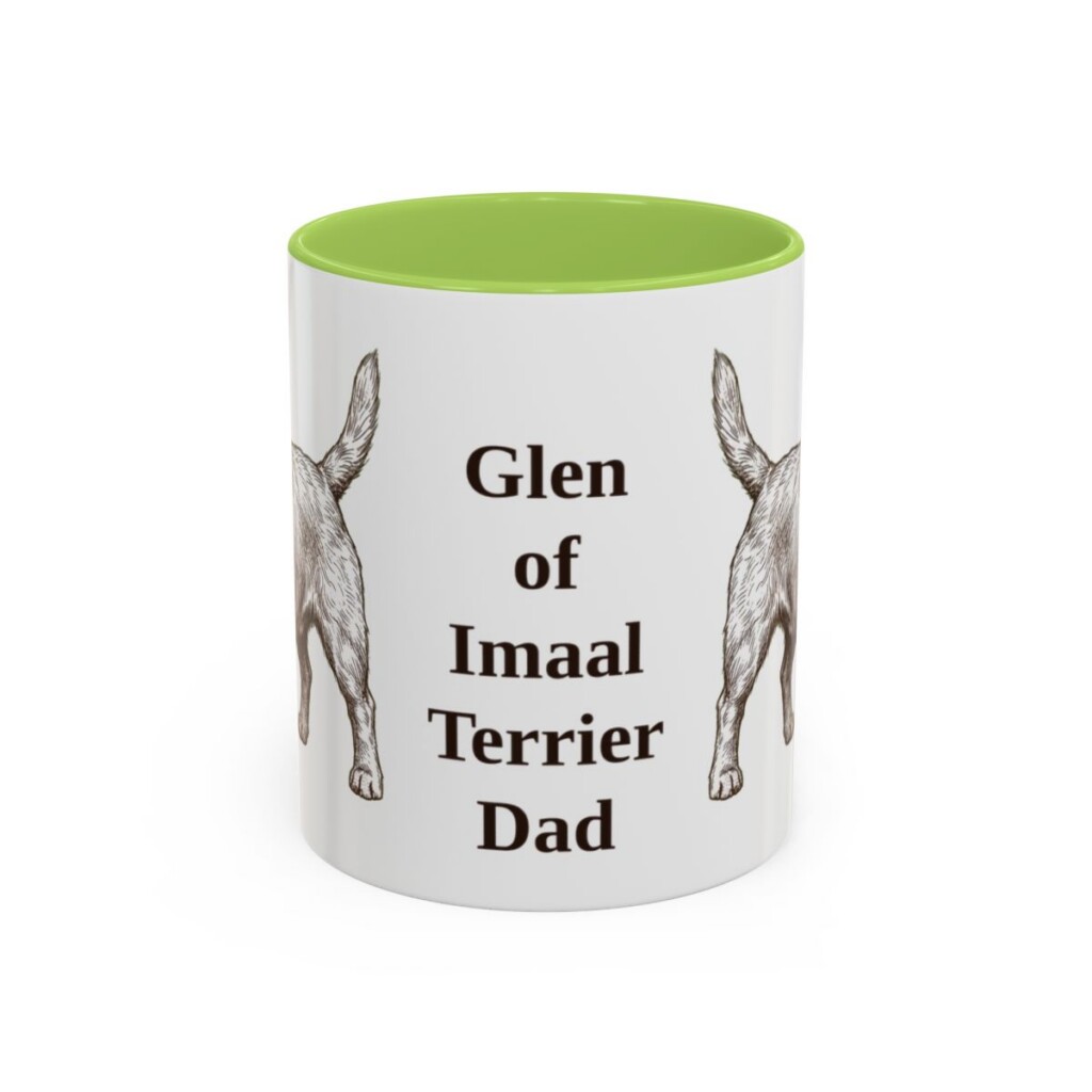11oz Glen of Imaal Terrier Dog Dad Mug, Light Green, front view