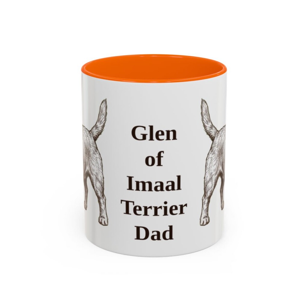 11oz Glen of Imaal Terrier Dog Dad Mug, Orange, front view