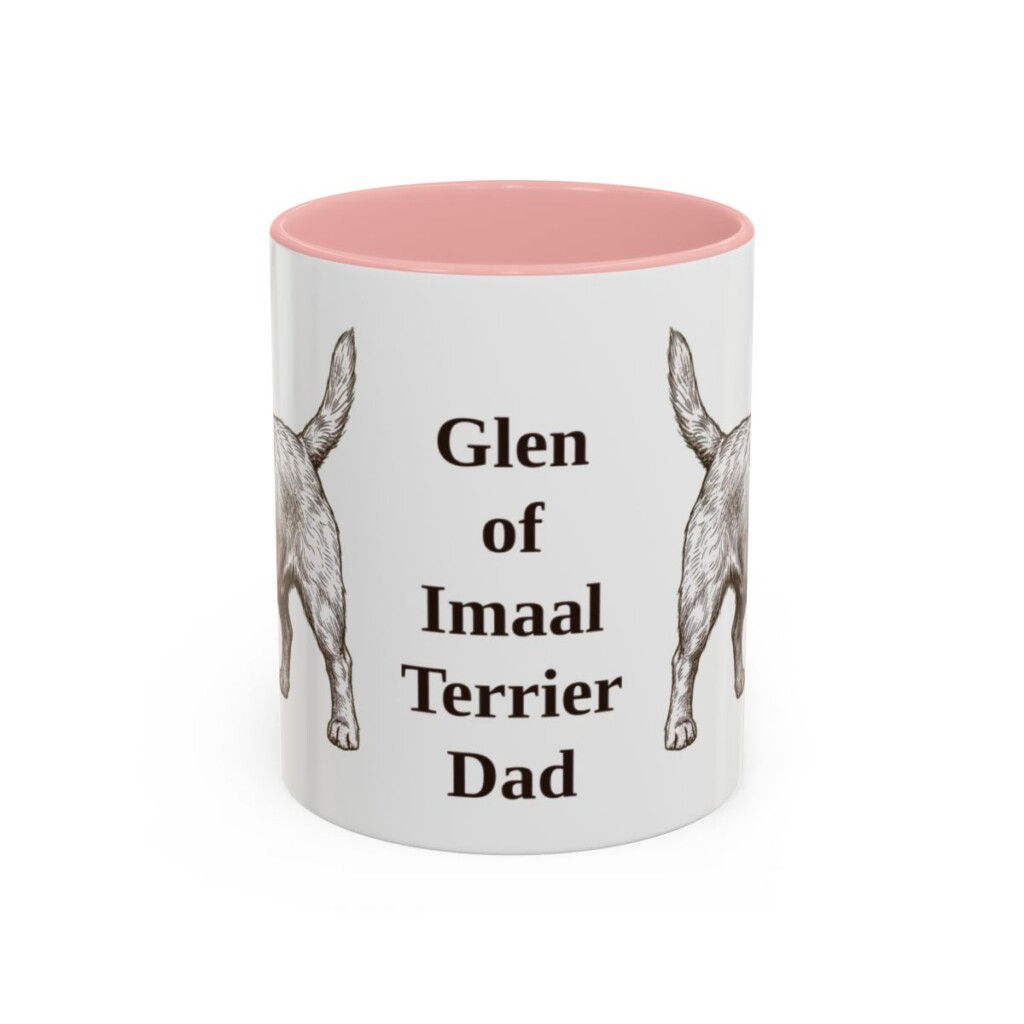 11oz Glen of Imaal Terrier Dog Dad Mug, Pink, front view