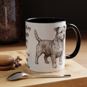 11oz-glen-of-imaal-terrier-mug-humor-black 11oz Funny Glen of Imaal Terrier Mug, Black, lifestyle photo