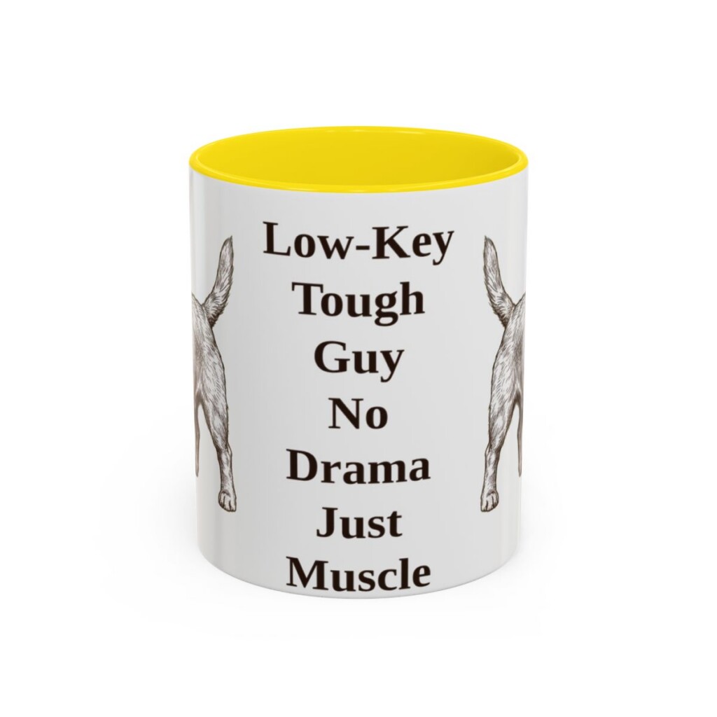 11oz Funny Glen of Imaal Terrier Mug, Yellow, front view