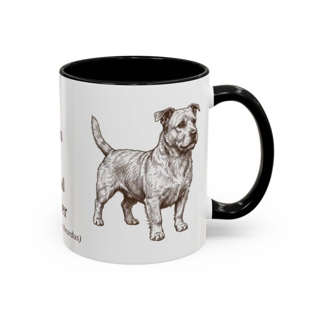 11oz Glen of Imaal Terrier Latin Mug, Black, right side view