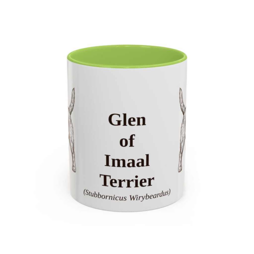11oz Glen of Imaal Terrier Latin Mug, Light Green, front view