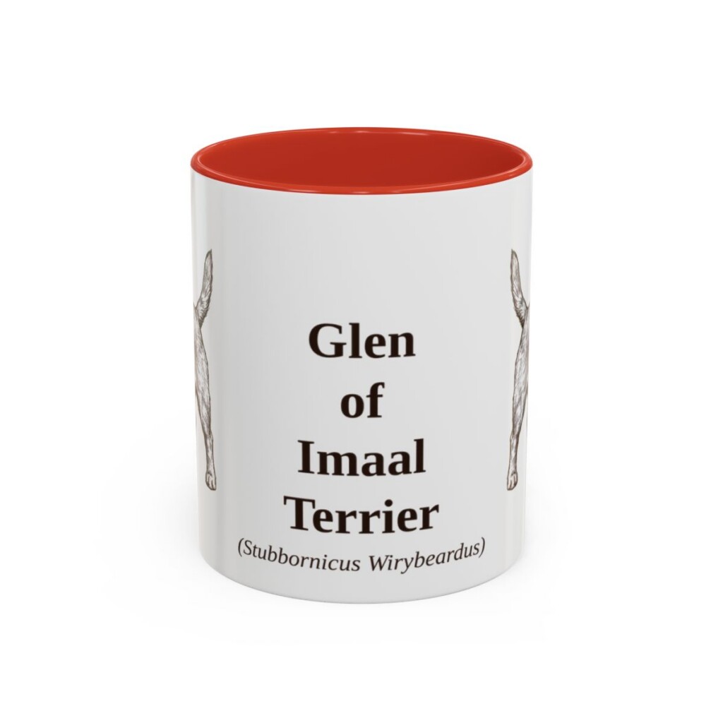 11oz Glen of Imaal Terrier Latin Mug, Red, front view