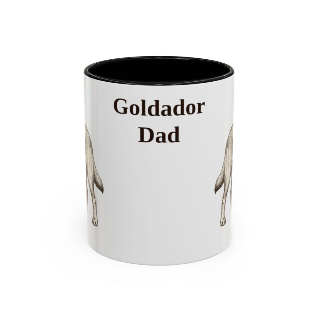 11oz Goldador Dog Dad Mug, Black, front view