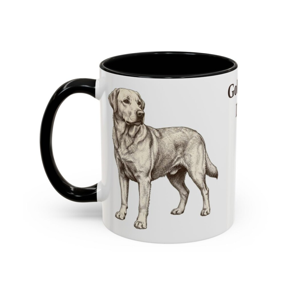 11oz Goldador Dog Dad Mug, Black, left side view