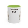 11oz Goldador Dog Dad Mug, Light Green, front view