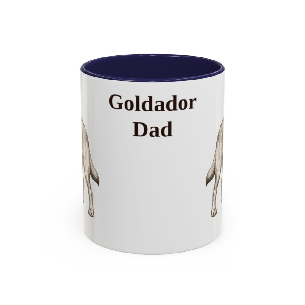 11oz Goldador Dog Dad Mug, Navy, front view