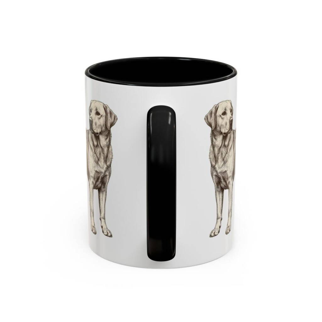 11oz Funny Goldador Mug, Black, back view