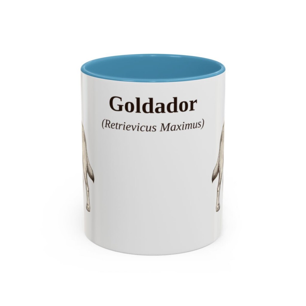 11oz Goldador Latin Mug, Light Blue, front view