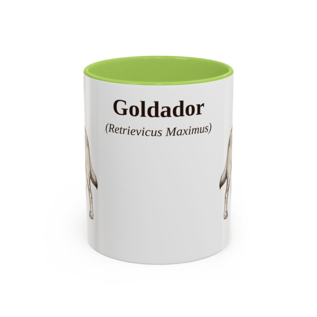 11oz Goldador Latin Mug, Light Green, front view