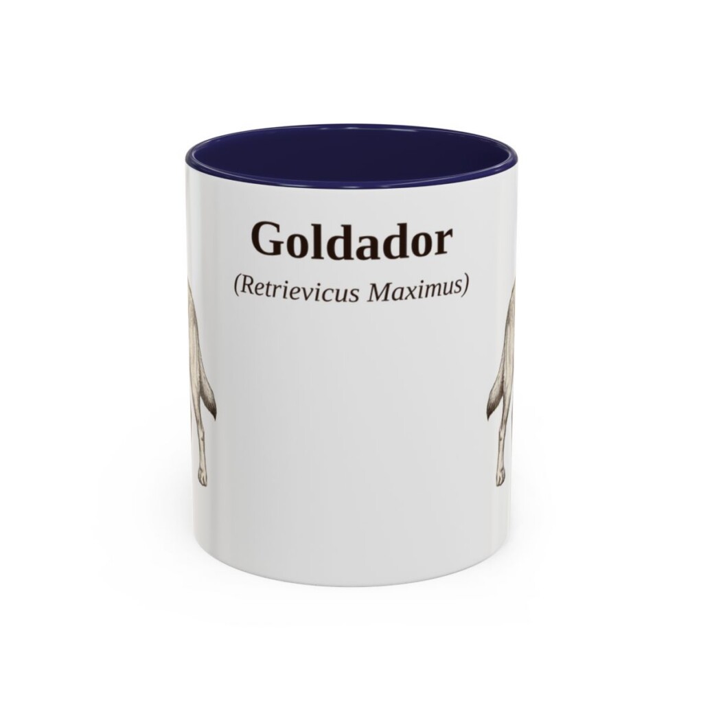 11oz Goldador Latin Mug, Navy, front view