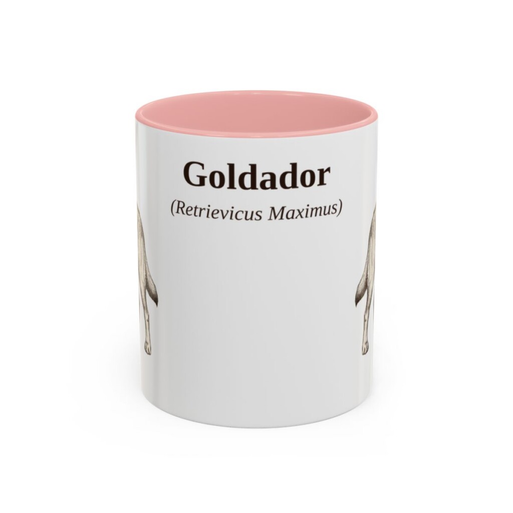 11oz Goldador Latin Mug, Pink, front view