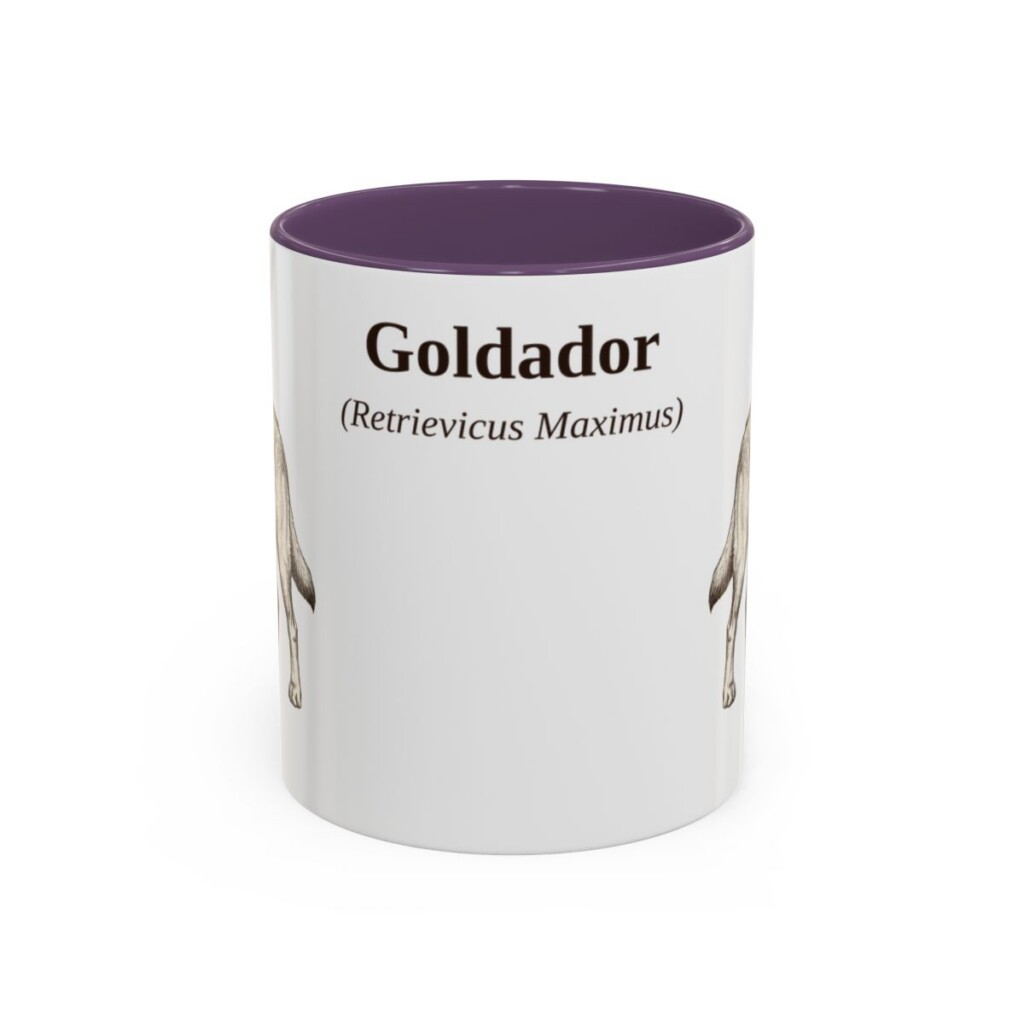 11oz Goldador Latin Mug, Purple, front view