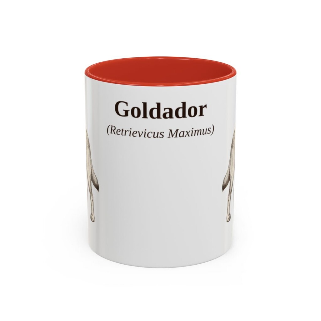 11oz Goldador Latin Mug, Red, front view