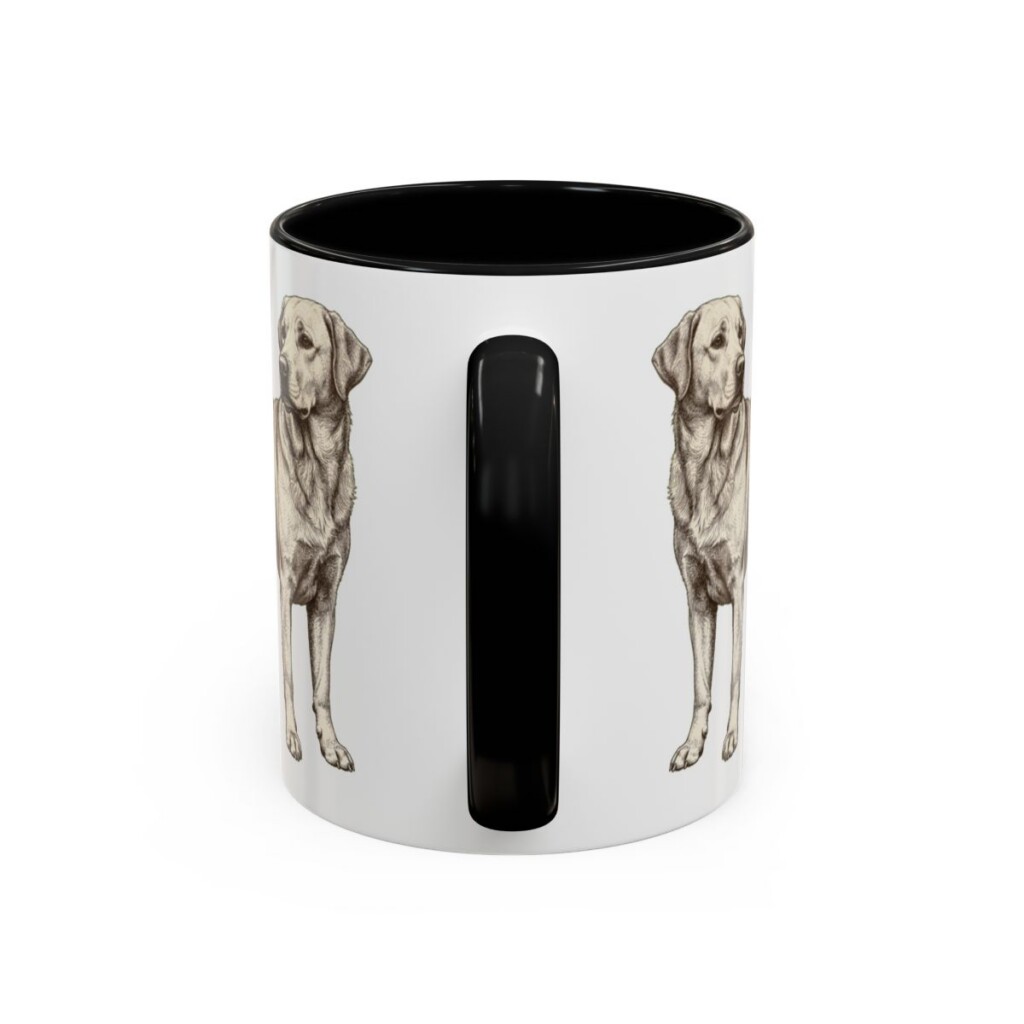11oz Goldador Dog Mom Mug, Black, back view