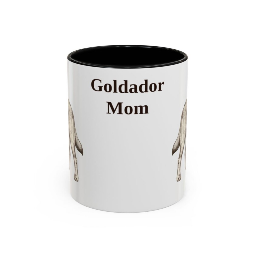 11oz Goldador Dog Mom Mug, Black, front view