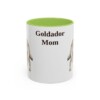 11oz Goldador Dog Mom Mug, Light Green, front view