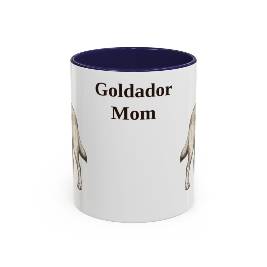11oz Goldador Dog Mom Mug, Navy, front view