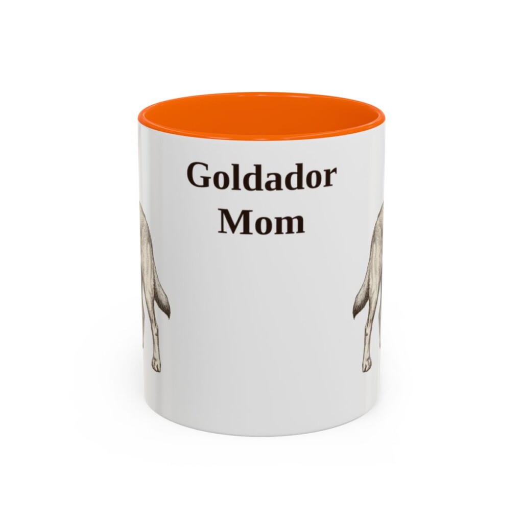 11oz Goldador Dog Mom Mug, Orange, front view