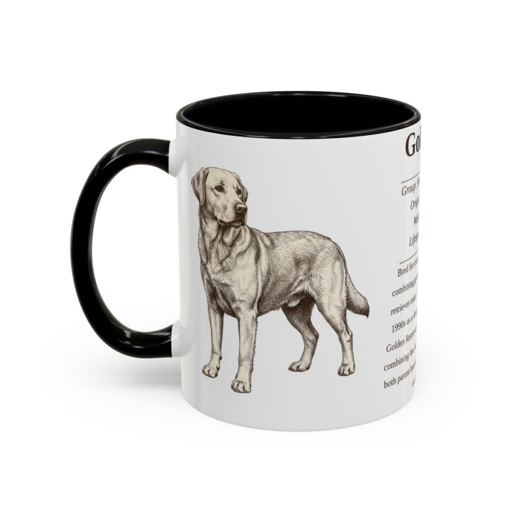 11oz Goldador Mug, Black, left side view